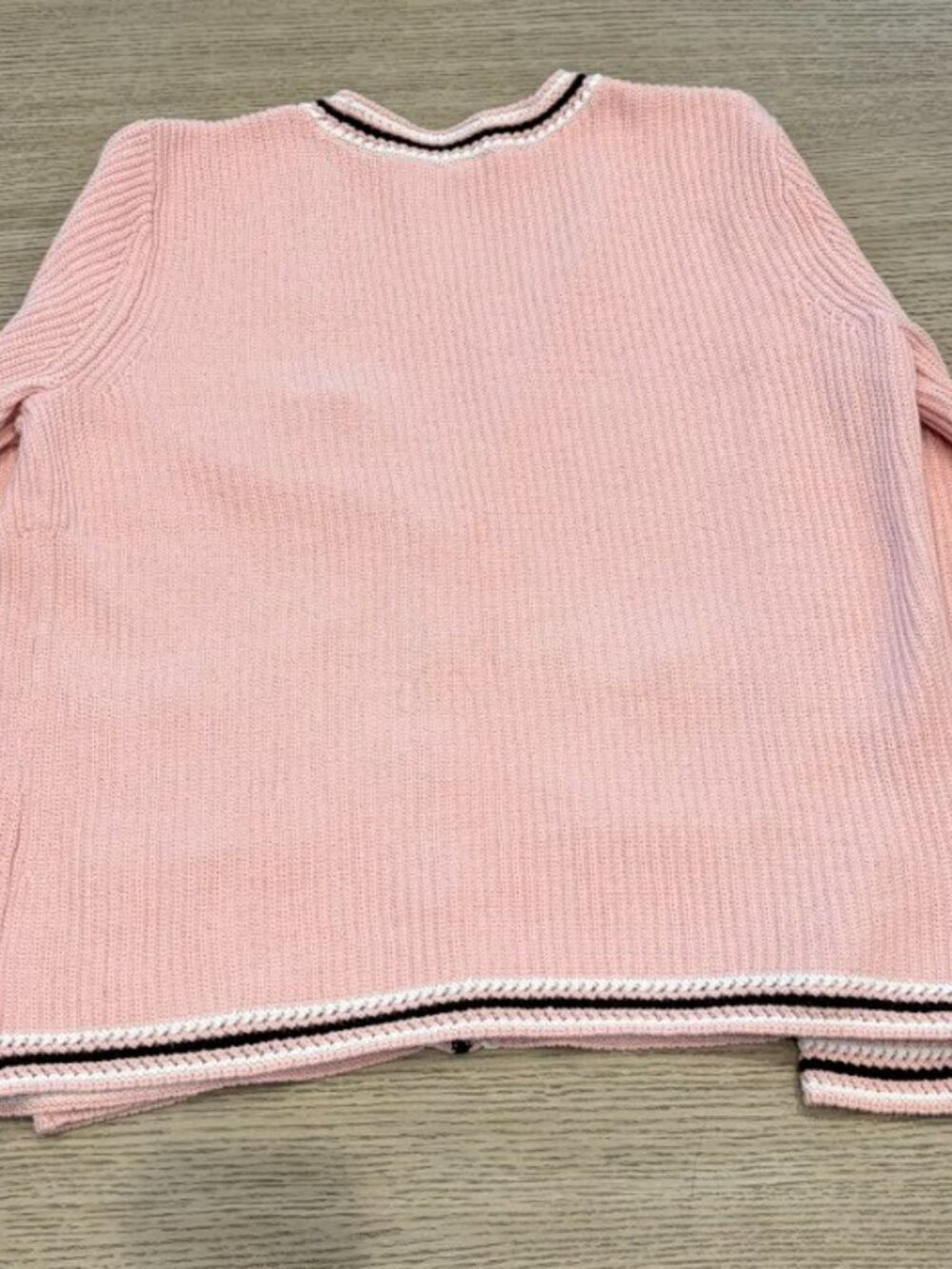 Talbots Pink Cotton Cardigan Sweater with Gold Buttons Size M - Picture 2 of 8